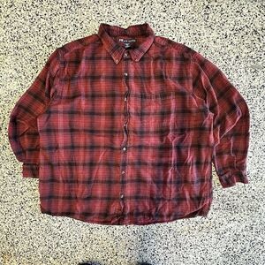 Vintage 90s Big Dogs Flannel Shirt Mens 3XL Red Black Plaid Shacket Button